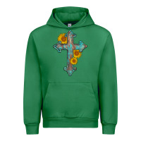 Emerald turquoise sunflower cross Urban Hoodie - AdoDesignShop