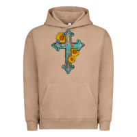 Pigment Burro turquoise sunflower cross Urban Hoodie - AdoDesignShop
