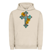 Pigment French Oak turquoise sunflower cross Urban Hoodie - AdoDesignShop