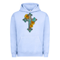 Pigment Grape Ice turquoise sunflower cross Urban Hoodie - AdoDesignShop