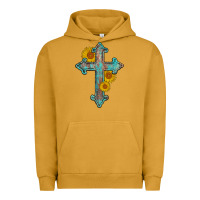 Pigment Peanut Butter turquoise sunflower cross Urban Hoodie - AdoDesignShop
