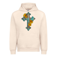 Sandshell turquoise sunflower cross Urban Hoodie - AdoDesignShop