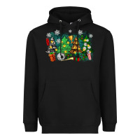 Black christmas trees with volleyball Heavyweight Hoodie - Zillion Design Studio
