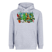 Heather Grey christmas trees with volleyball Heavyweight Hoodie - Zillion Design Studio