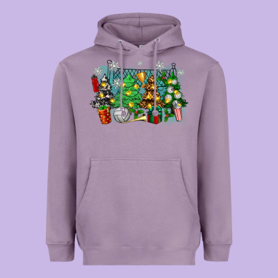Christmas Trees With Volleyball Heavyweight Hoodie Designed By Zillion Design Studio