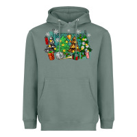 Sage christmas trees with volleyball Heavyweight Hoodie - Zillion Design Studio