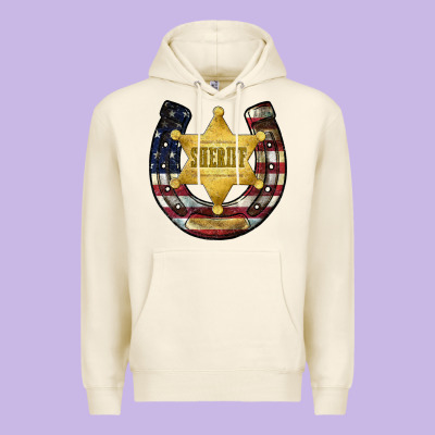 Sheriff American Flag Premium Hoodie Designed By Jahusdesignshop