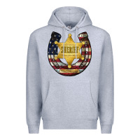 Heather Grey sheriff american flag Premium Hoodie - JahusDesignShop