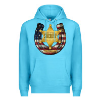 Ocean Blue sheriff american flag Premium Hoodie - JahusDesignShop