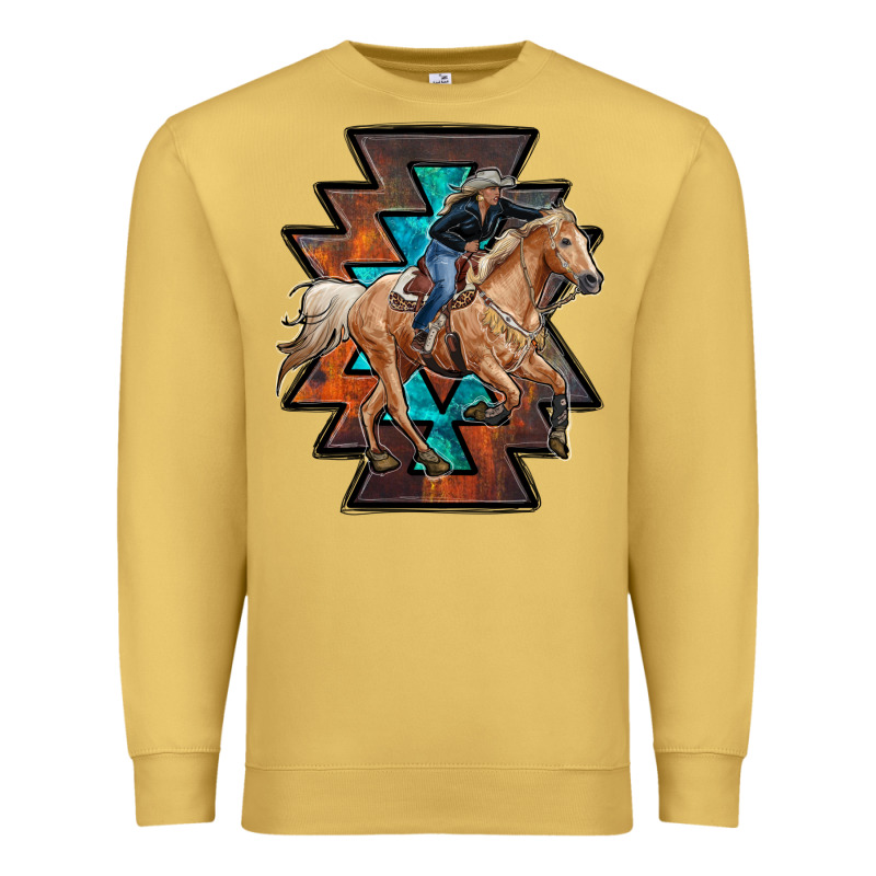Cowgirl With Aztec Premium Sweatshirt by RanaPortraitStore | Teevron