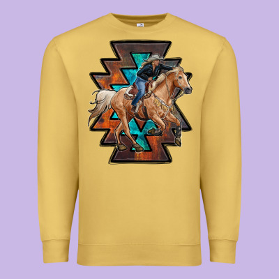 Cowgirl With Aztec Premium Sweatshirt Designed By Ranaportraitstore