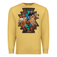 Antique Gold cowgirl with aztec Premium Sweatshirt - RanaPortraitStore