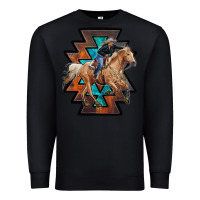 Black cowgirl with aztec Premium Sweatshirt - RanaPortraitStore