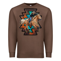 Chestnut cowgirl with aztec Premium Sweatshirt - RanaPortraitStore