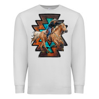 Dove Grey cowgirl with aztec Premium Sweatshirt - RanaPortraitStore