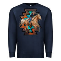 Navy cowgirl with aztec Premium Sweatshirt - RanaPortraitStore