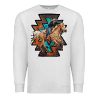 Oatmeal Heather cowgirl with aztec Premium Sweatshirt - RanaPortraitStore