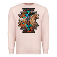 Pale Pink cowgirl with aztec Premium Sweatshirt - RanaPortraitStore