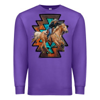 Purple cowgirl with aztec Premium Sweatshirt - RanaPortraitStore