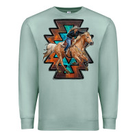 Seafoam cowgirl with aztec Premium Sweatshirt - RanaPortraitStore