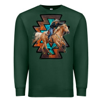 Sports Green cowgirl with aztec Premium Sweatshirt - RanaPortraitStore