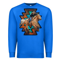 True Royal cowgirl with aztec Premium Sweatshirt - RanaPortraitStore