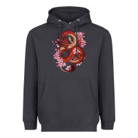 Smoke red dragon and sakura cherry blossoms Heavyweight Hoodie - RanaPortraitStore