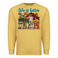Antique Gold life is better on the farm Premium Sweatshirt - Zillion Design Studio