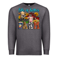 Charcoal Heather life is better on the farm Premium Sweatshirt - Zillion Design Studio