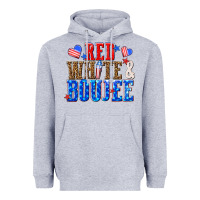 Heather Grey red white and boujee billie wilder Heavyweight Hoodie - texasbilliewilder
