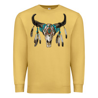 Antique Gold boho bull skull Premium Sweatshirt - RanaPortraitStore