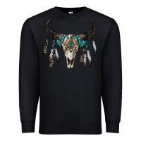 Black boho bull skull Premium Sweatshirt - RanaPortraitStore