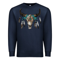Boho Bull Skull Premium Sweatshirt | Teevron