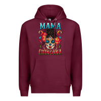 Burgundy mama chingona Premium Hoodie - BundleAndBundleShop
