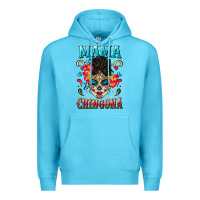 Ocean Blue mama chingona Premium Hoodie - BundleAndBundleShop