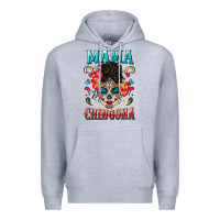 Heather Grey mama chingona Premium Hoodie - BundleAndBundleShop