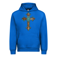 Cobalt turquoise cross Urban Hoodie - AdoDesignShop