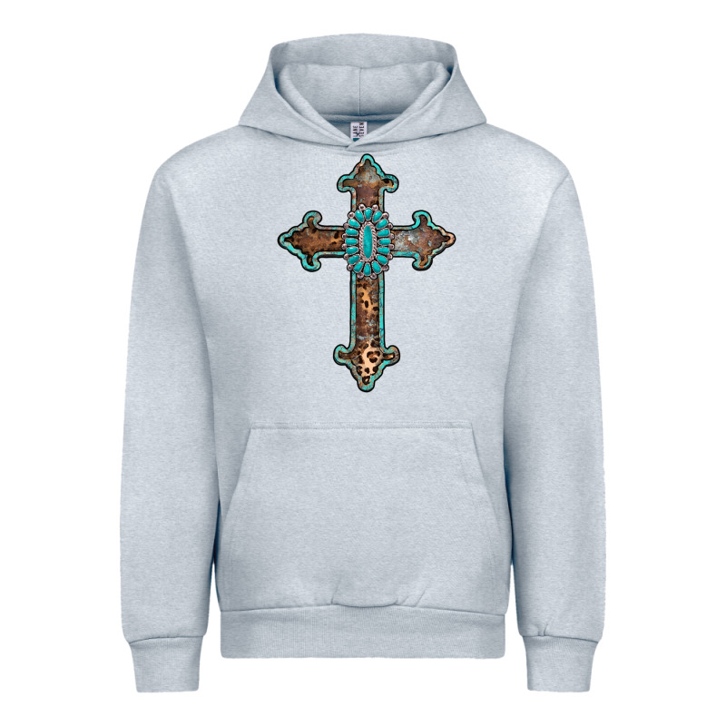 Turquoise Cross Urban Hoodie by AdoDesignShop | Teevron