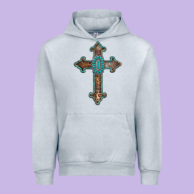 Turquoise Cross Urban Hoodie Designed By Adodesignshop