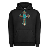 Pigment Black turquoise cross Urban Hoodie - AdoDesignShop