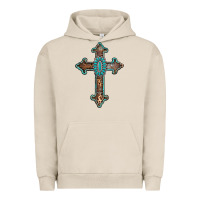 Pigment French Oak turquoise cross Urban Hoodie - AdoDesignShop