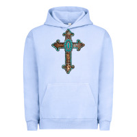 Pigment Grape Ice turquoise cross Urban Hoodie - AdoDesignShop