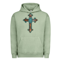 Pigment Oil Green turquoise cross Urban Hoodie - AdoDesignShop
