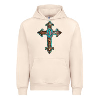 Sandshell turquoise cross Urban Hoodie - AdoDesignShop