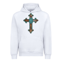 White turquoise cross Urban Hoodie - AdoDesignShop