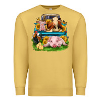 Antique Gold farm truck animals Premium Sweatshirt - Zillion Design Studio