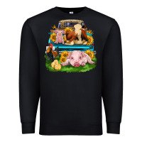 Black farm truck animals Premium Sweatshirt - Zillion Design Studio