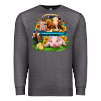 Charcoal Heather farm truck animals Premium Sweatshirt - Zillion Design Studio