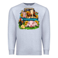 Heather Grey farm truck animals Premium Sweatshirt - Zillion Design Studio