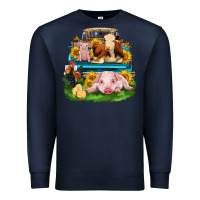 Navy farm truck animals Premium Sweatshirt - Zillion Design Studio